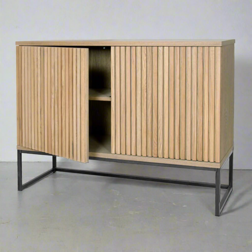 Timo Two Door Sideboard with Slatted Front 70cm High | Annie Mo's