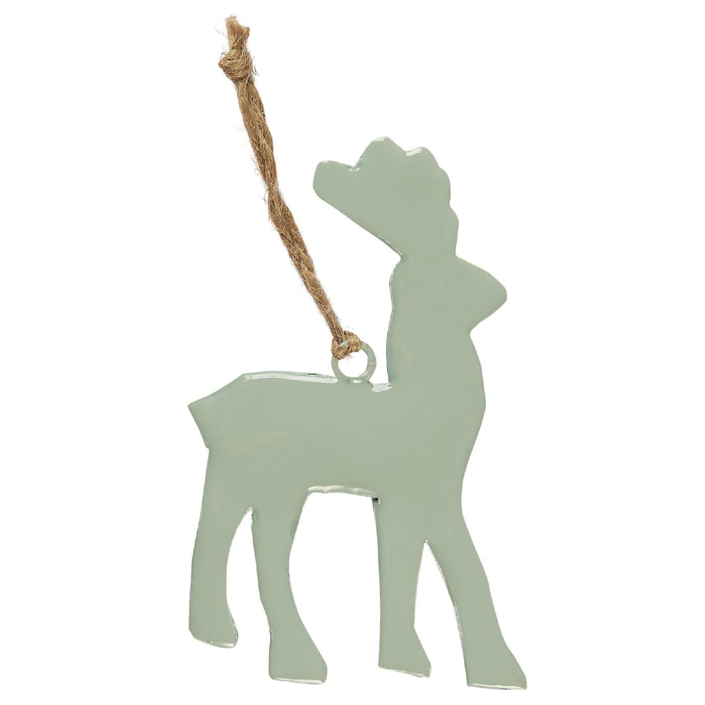 Green Metal Reindeer with Jute String 12cm | Annie Mo's