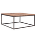 Untreated Solid Teak and Iron Coffee Table 85 x 85cm