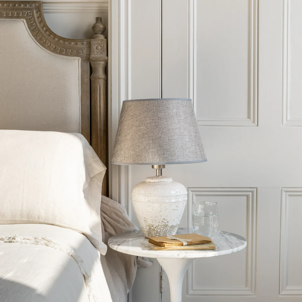 Vesta Stoneware Lamp with Grey Shade 40cm