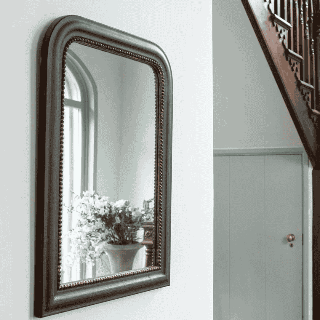 Vintage Look Mirror Black with Golden Rim 92cm | Annie Mo's