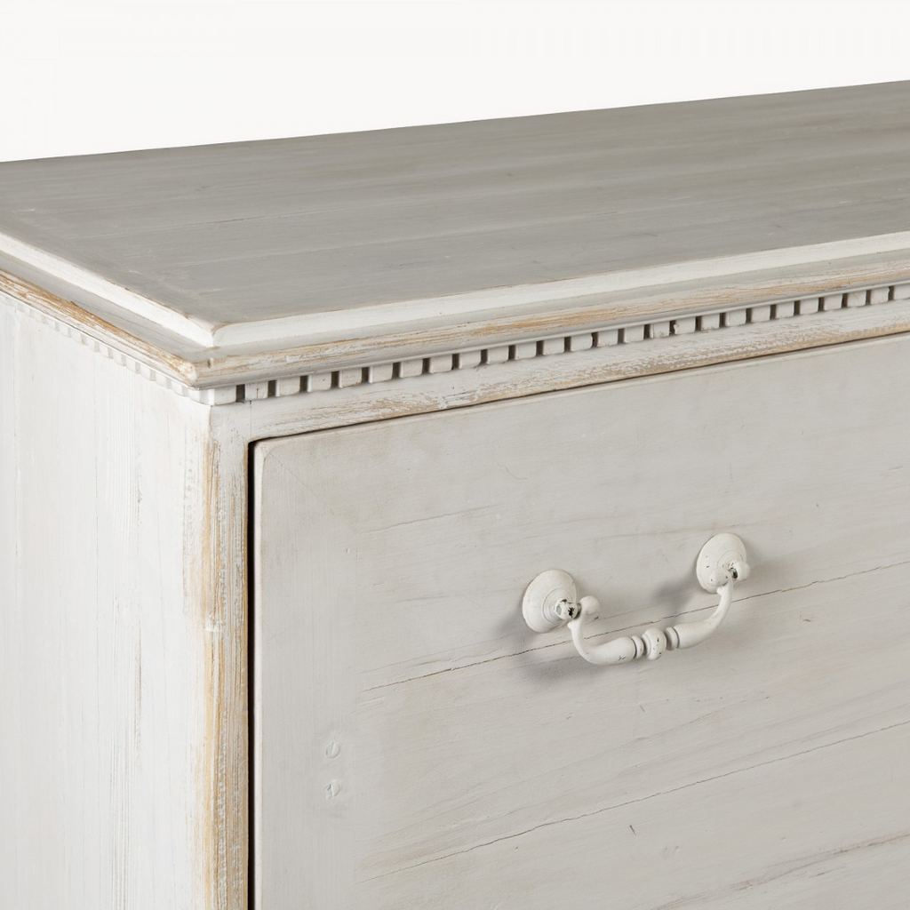 White Loumarin Distressed Secretary Desk 122cm