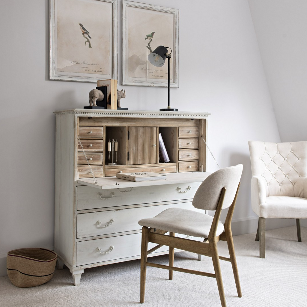 White Loumarin Distressed Secretary Desk 122cm | Annie Mo's