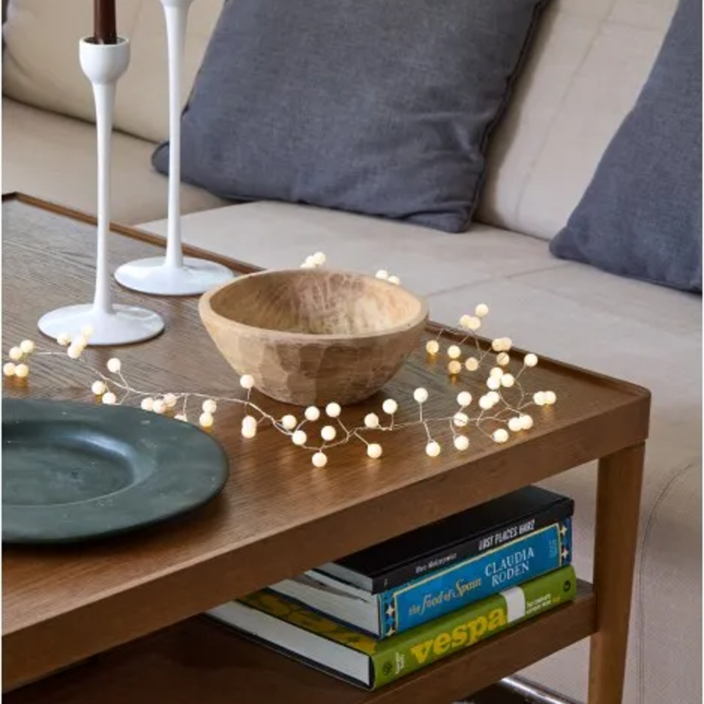 White Snowberry LED Garland - Mains Operated 300cm