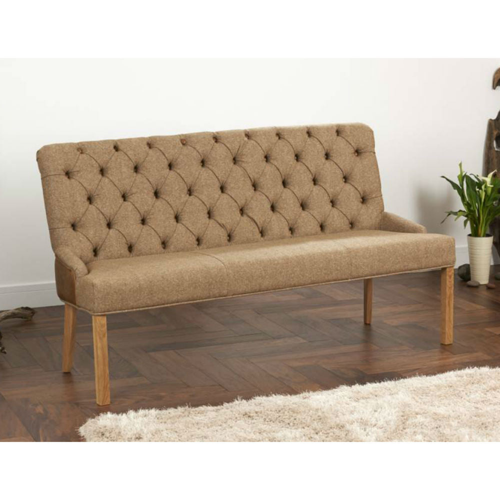 Buttoned Back Bench - Harris Tweed