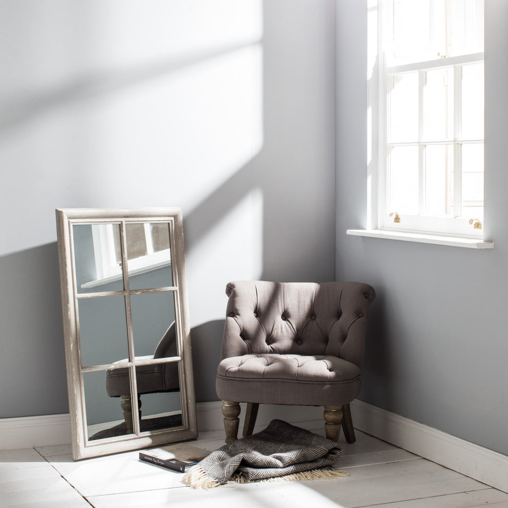 Grey Panel Window Mirror | Annie Mo's