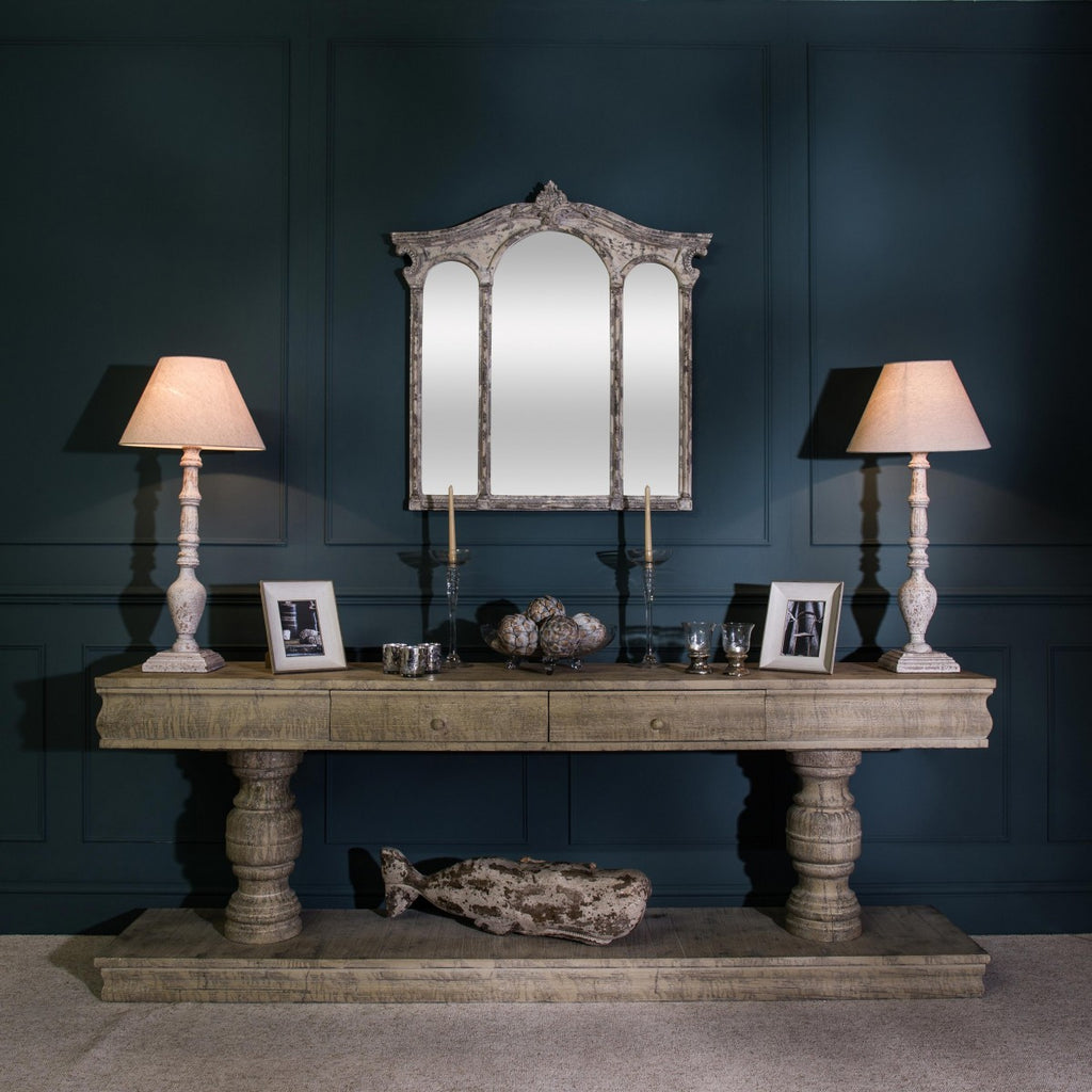 Ilkley Large Distressed Weathered Console Table 240cm