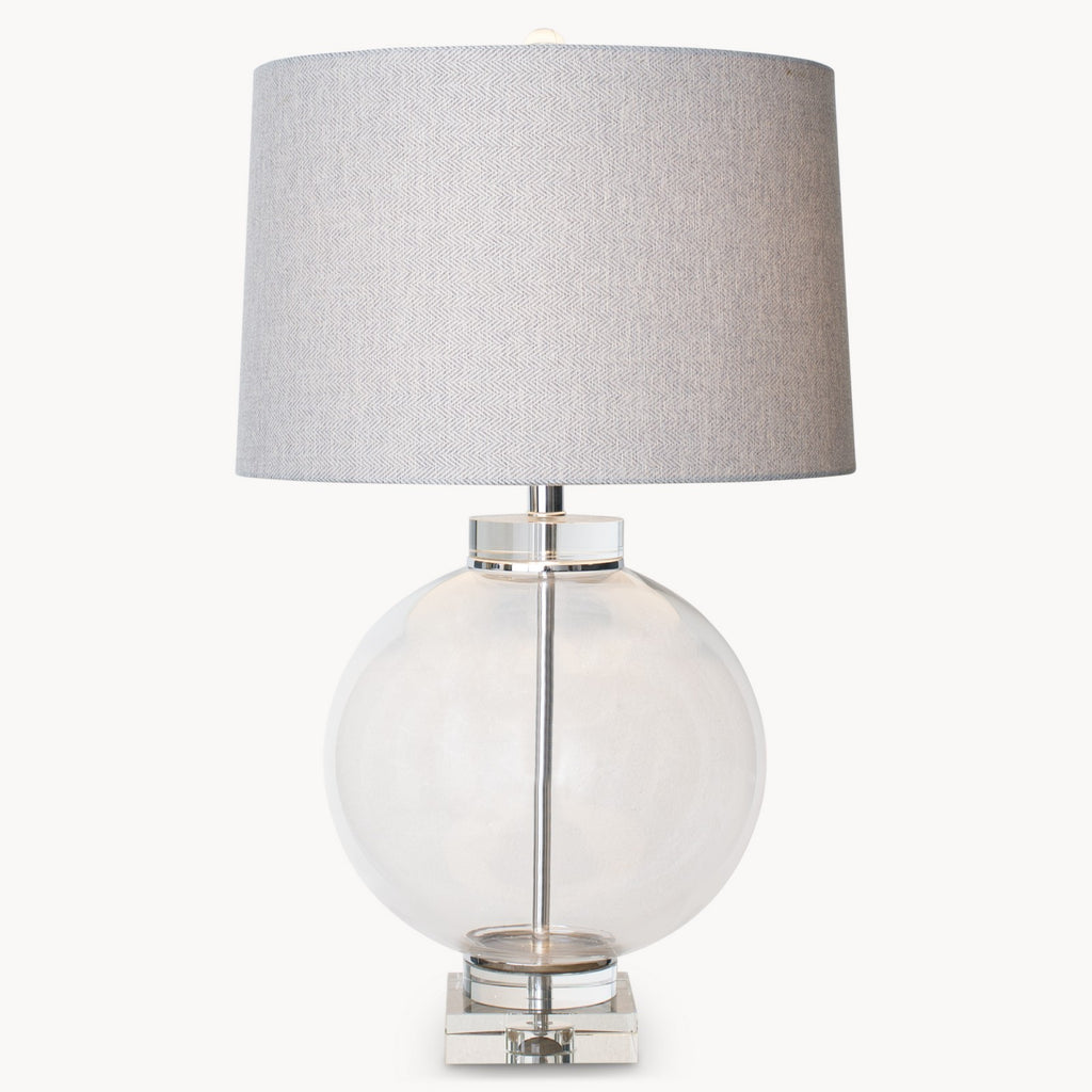Clifton Round Glass and Solid Crystal Lamp with Shade 66cm