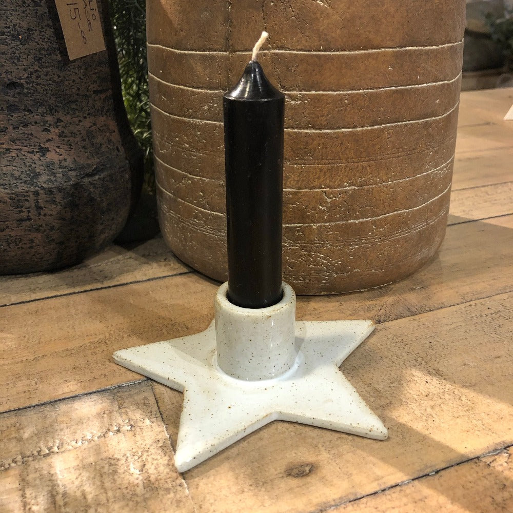 Star Porcelain Dinner Candle Holder 12cm