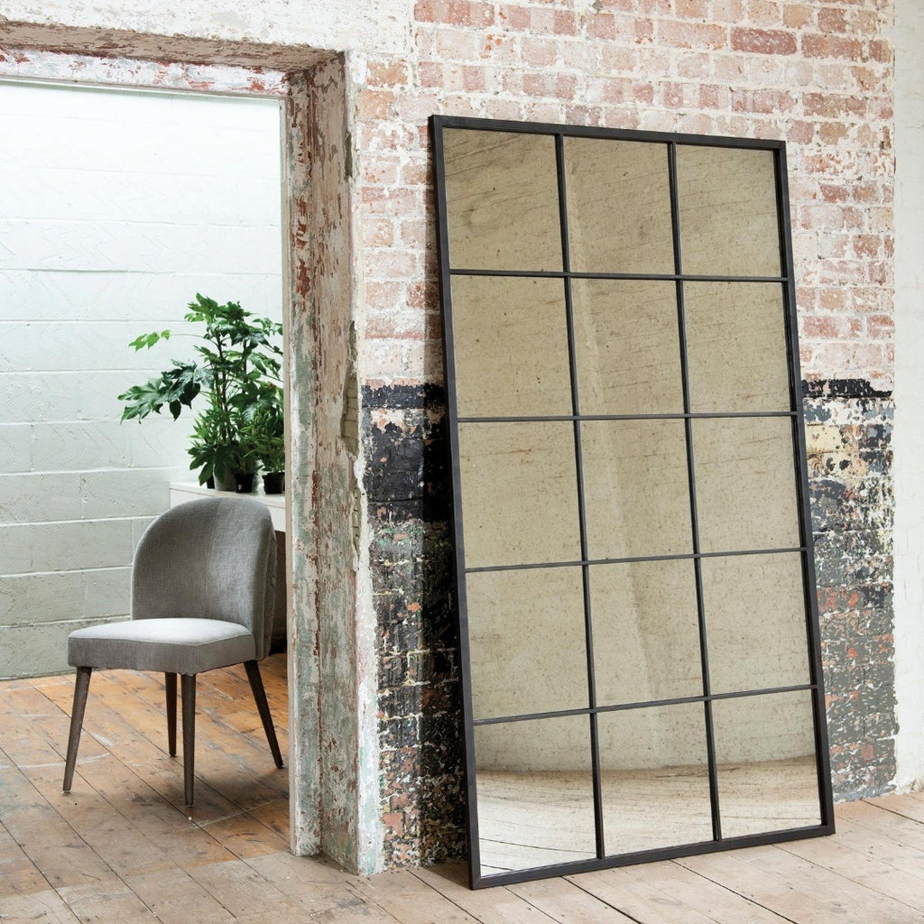 Wilton Antiqued Glass and Iron Window Mirror 184cm High | Annie Mo's