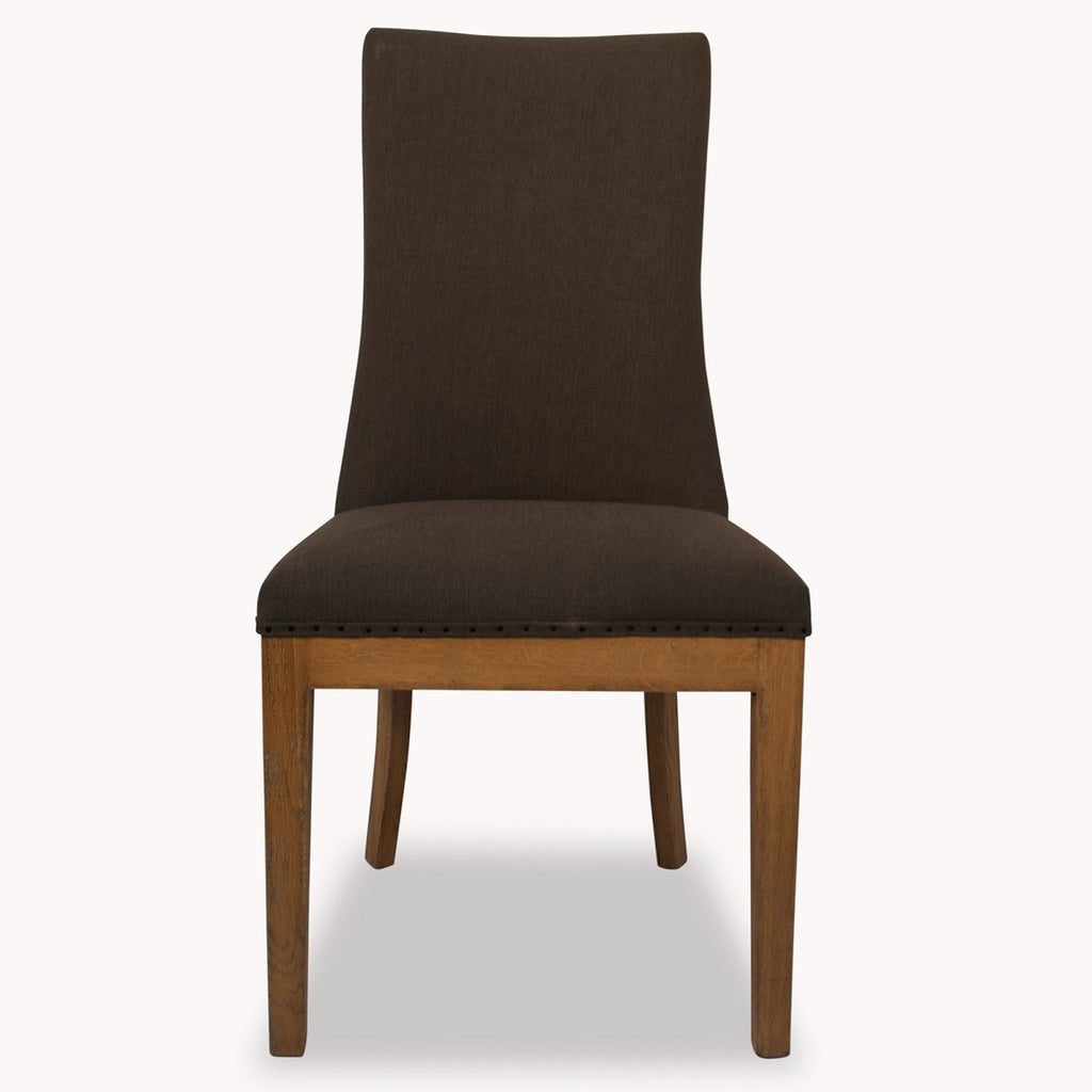 Charcoal Linen and Oak Dining Chair | Annie Mo's