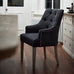 Brushed Charcoal Wool Carver Dining Chair