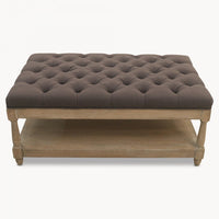 Charcoal Grey Buttoned Stool 103cm | Annie Mo's