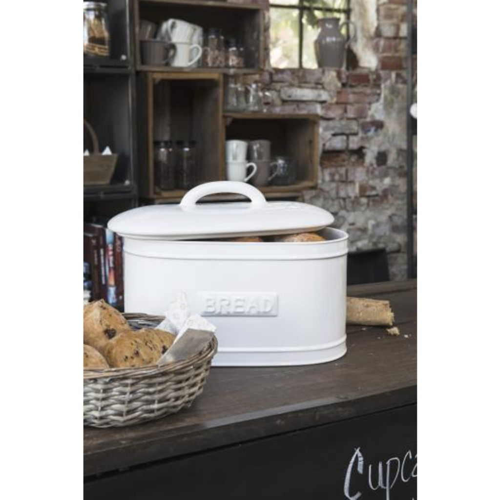 White Ceramic Oval Bread Bin | Annie Mo's