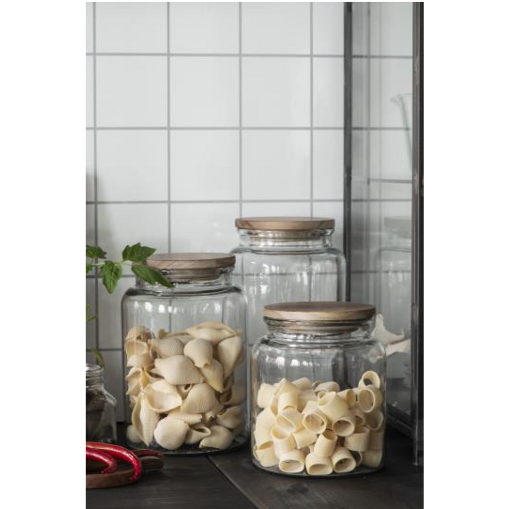 Glass Jars with Wooden Lids