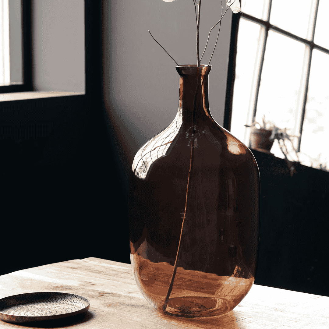 Large Brown Glass Bottle Vase 51cm 4