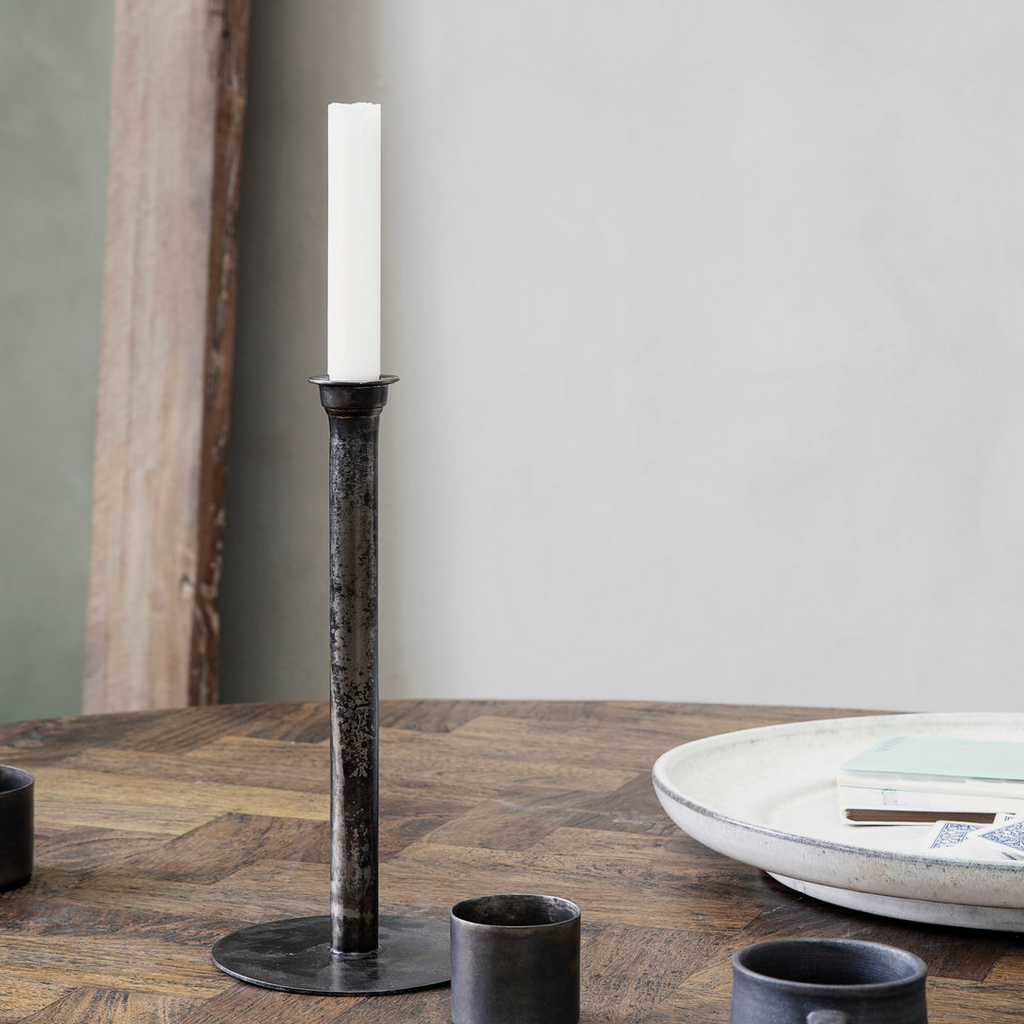 Antiqued Copper Candlestick 27cm | Annie Mo's