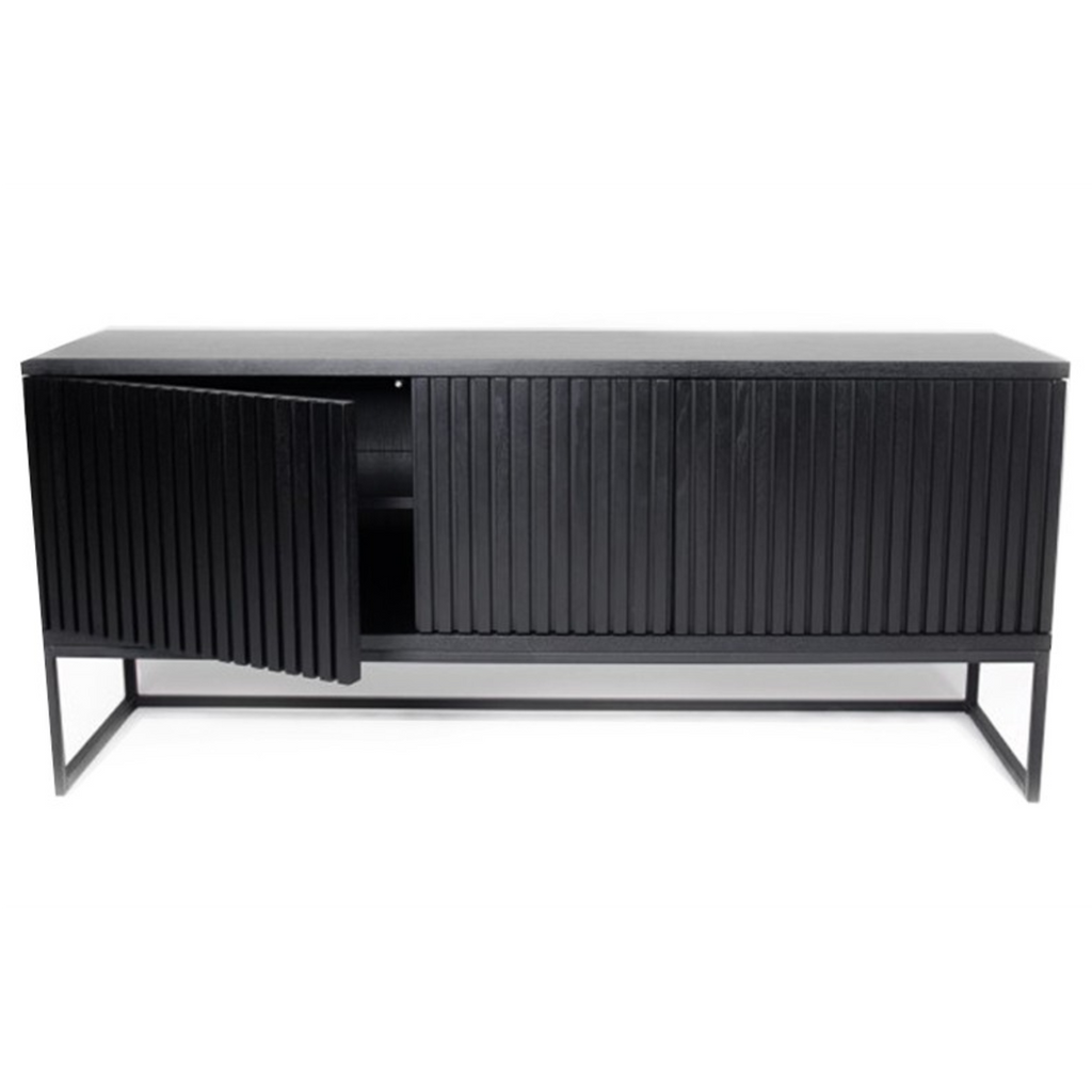 Timo Three Door Sideboard with Slatted Front 70cm High