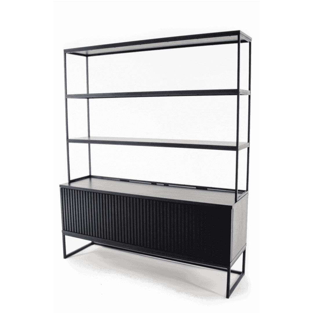 Timo Three Door Sideboard with Slatted Front 70cm High-C