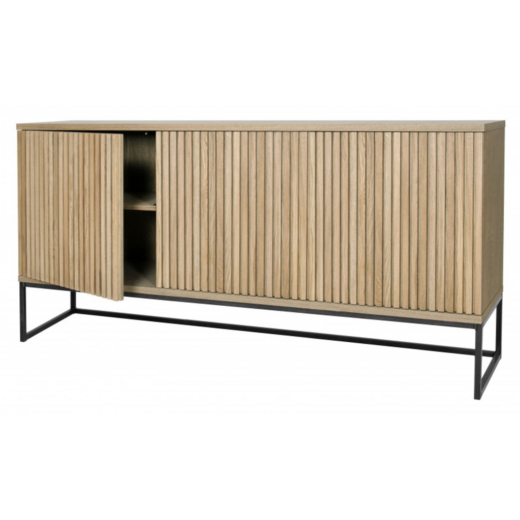 Timo Three Door Sideboard with Slatted Front 70cm High