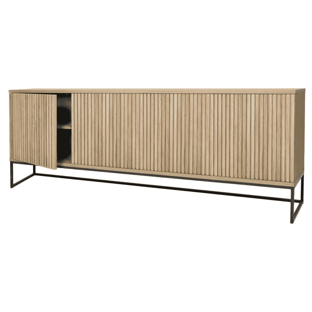 Timo Four Door Sideboard with Slatted Front 70cm High | Annie Mo's