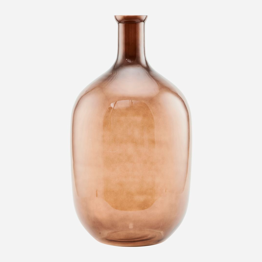 Large Brown Glass Bottle Vase 51cm | Annie Mo's