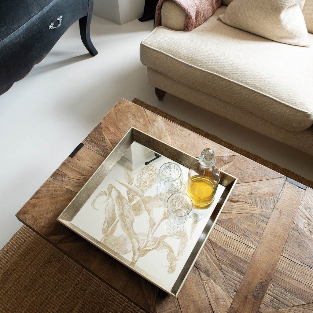 Waltham Square Botanical Foliage Mirrored Tray 48cm | Annie Mo's