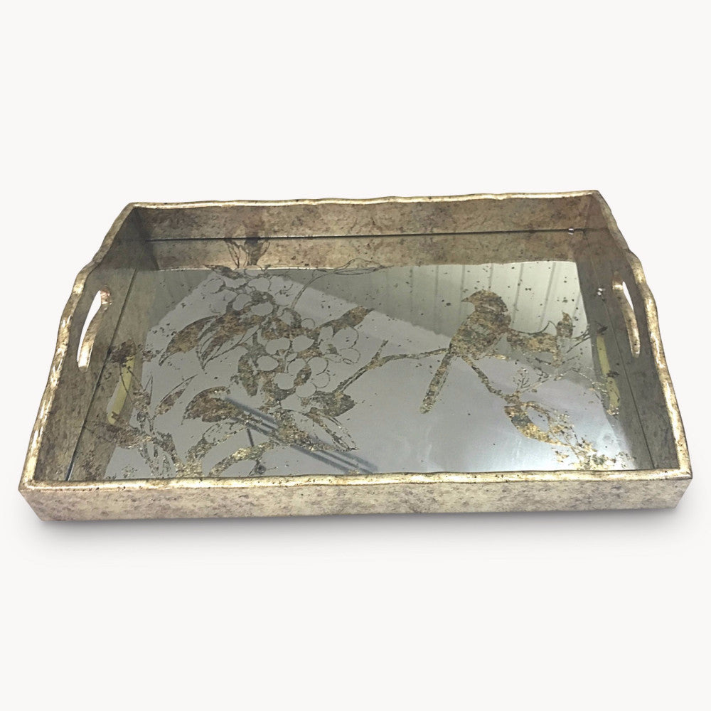 Rectangular Tray with Mirrored Bird Pattern | Annie Mo's