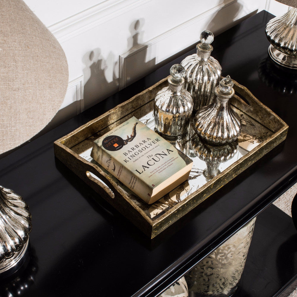 Rectangular Tray with Mirrored Bird Pattern - Room Shot | Annie Mo's