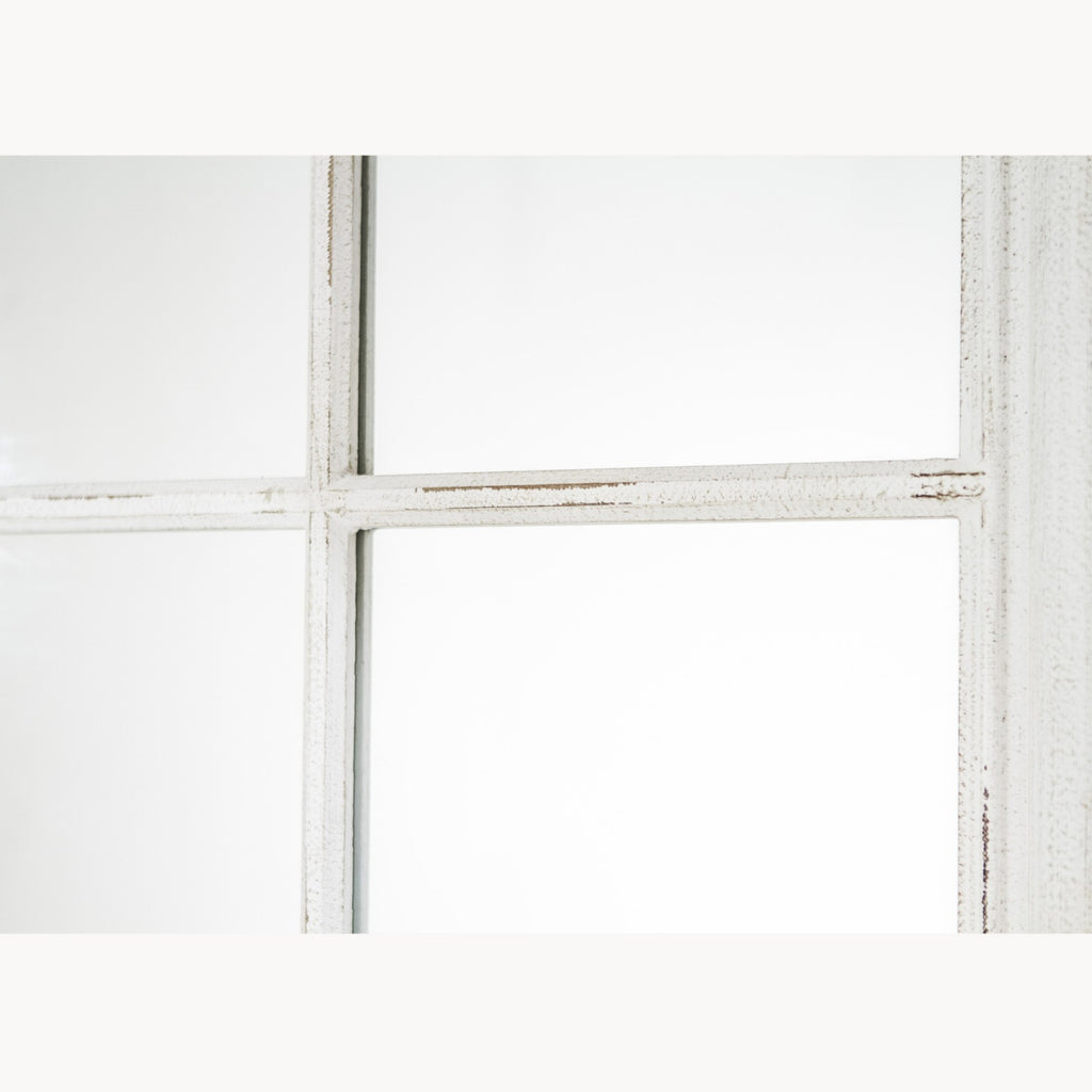 Wilton White Mirror with Wooden Grid 120cm