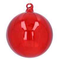 Clear Red Swirl Glass Bauble 10cm | Annie Mo's
