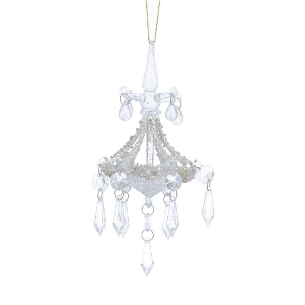 Glass Chandelier with Golden Beading 17cm | Annie Mo's