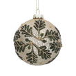 Glass Bauble 8cm - Antique Champagne with Oak Leaves | Annie Mo's