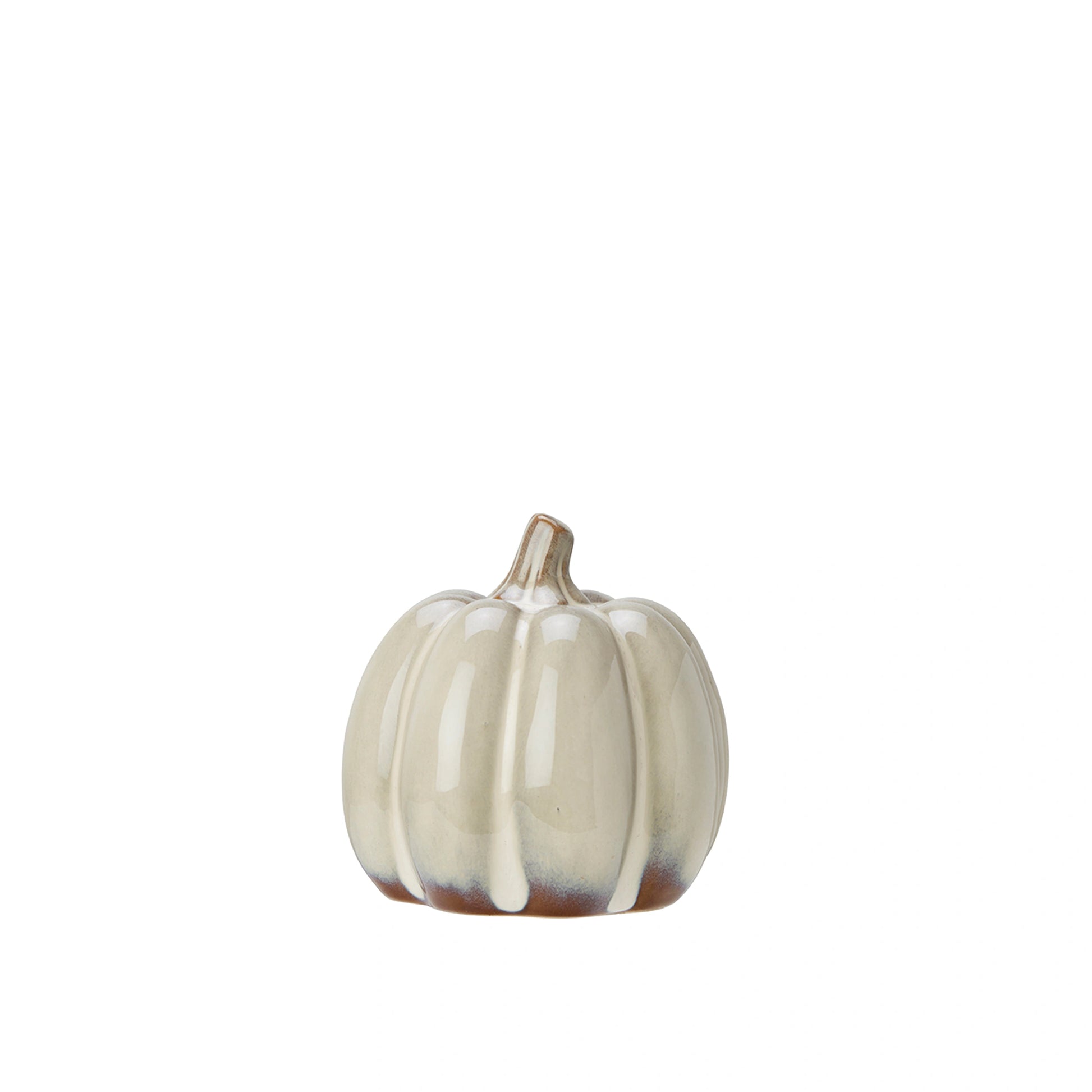 Beige Melange Ceramic Glazed Pumpkins - Size Choice-B