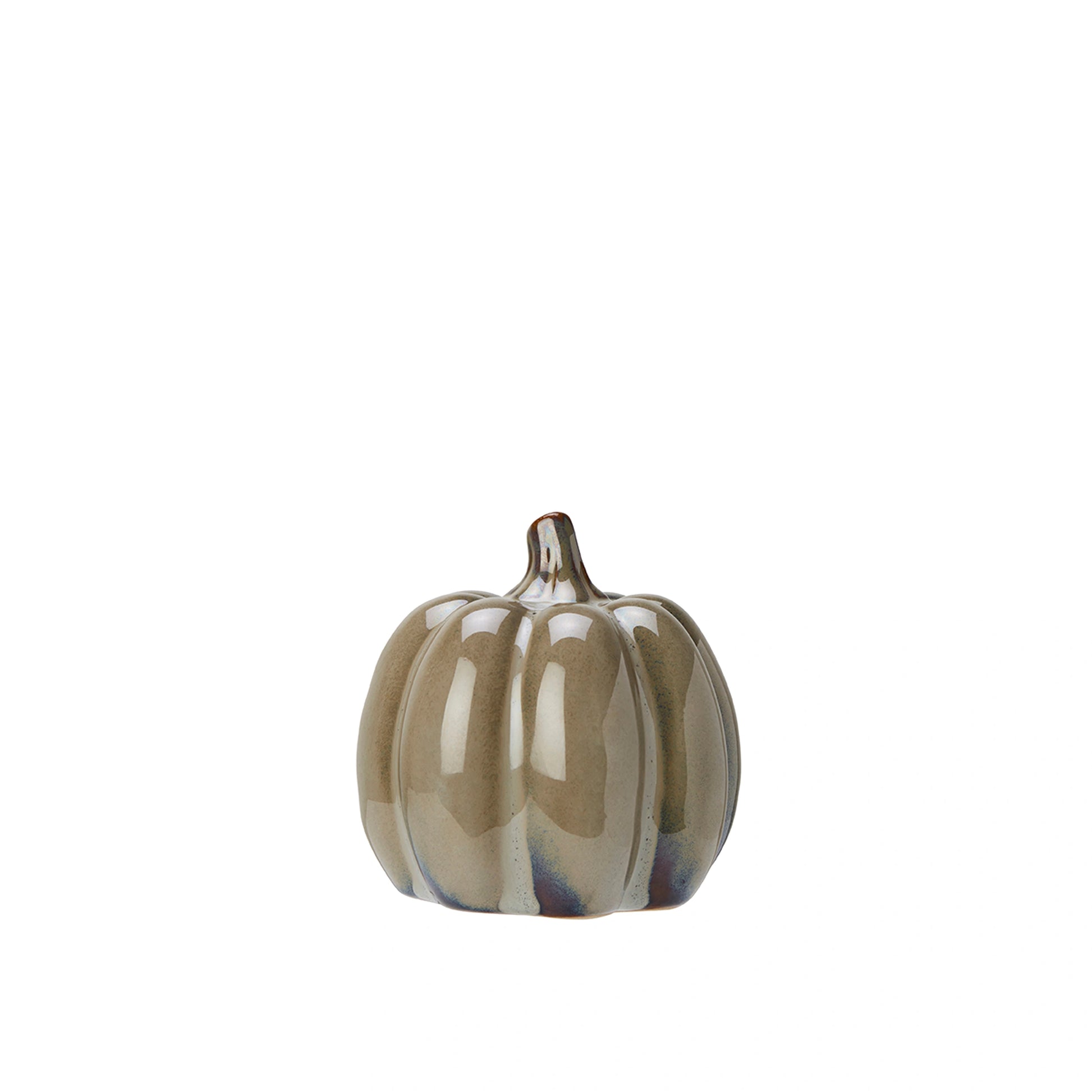 Grey Melange Ceramic Glazed Pumpkins - Size Choice-C