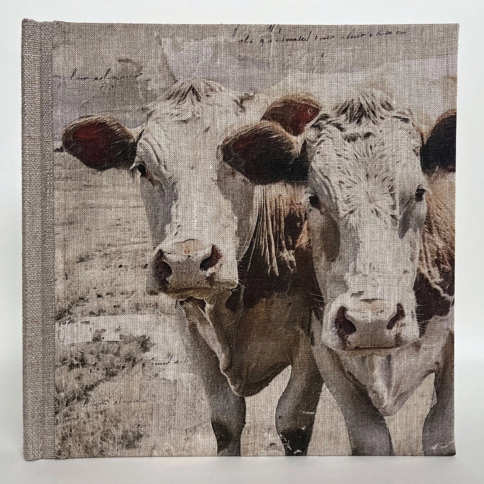 "Pastoral Cows" Handmade Linen Hardcover Notebook | Journal
