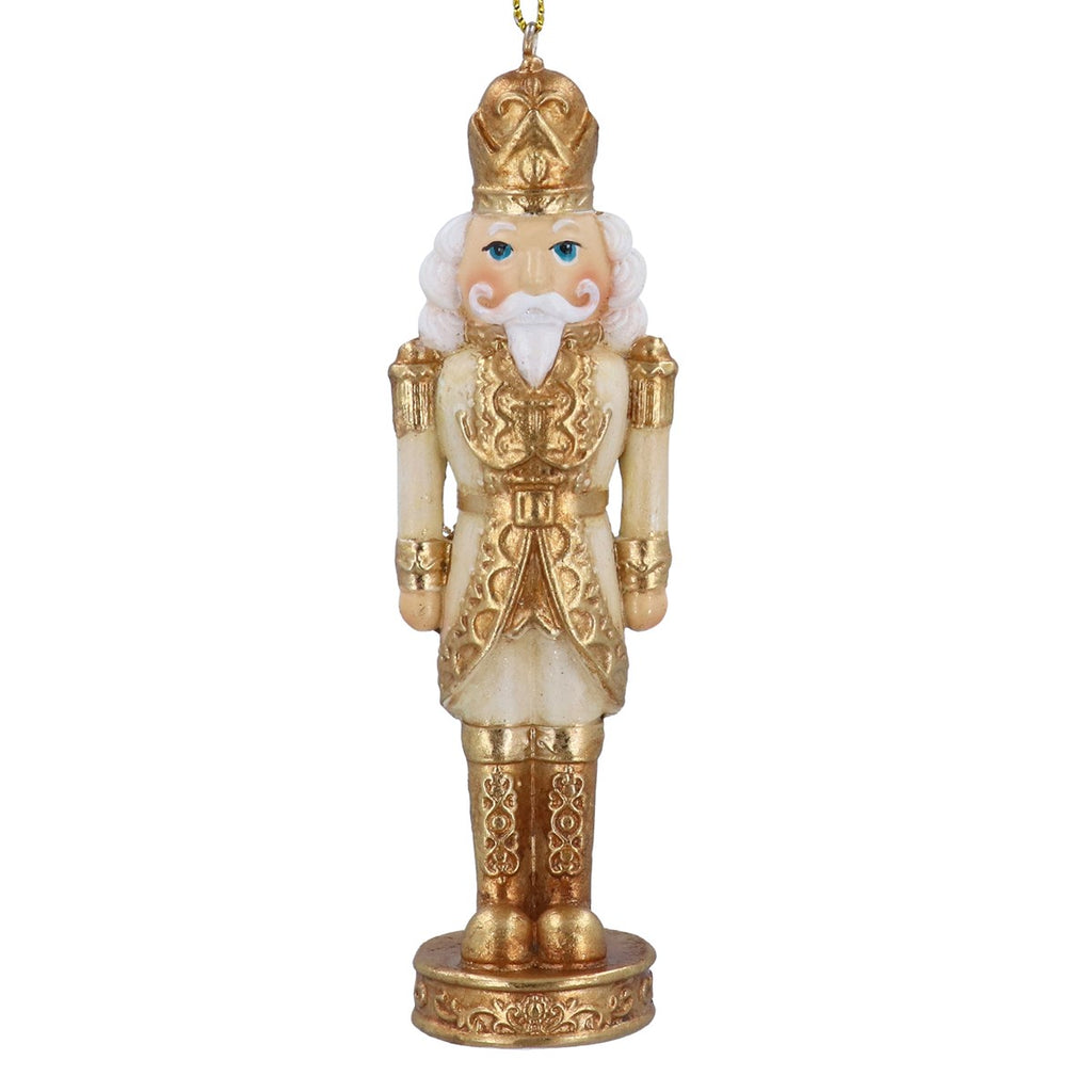 Cream & Champagne Gold Resin Nutcracker Dec, 12cm | Annie Mo's