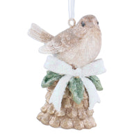 Bird on Pine Cone with Bow 7cm | Annie Mo's