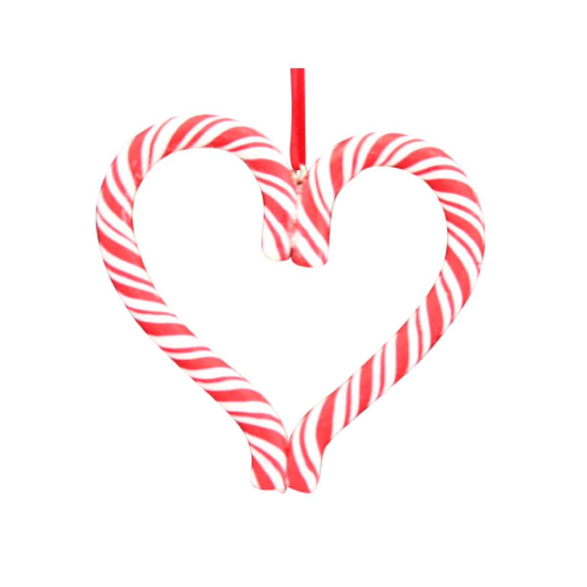 Acrylic Hanging Dec 8.8cm - Candy Cane Heart | Annie Mo's