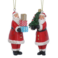 Two Assorted Nostalgia Resin Santa with Presents/Tree 8cm | Annie Mo's