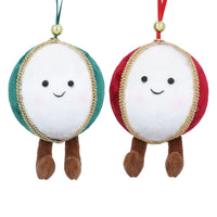 Two Assorted Fabric Smiling Baubles 11cm | Annie Mo's