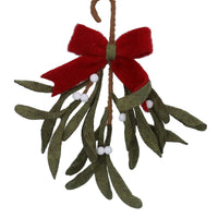 Mixed Wool Mistletoe Bunch with Bow 25cm | Annie Mo's