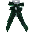 Pack of Two Velvet Clip-on Dec 15cm - Dark Green Bow | Annie Mo's