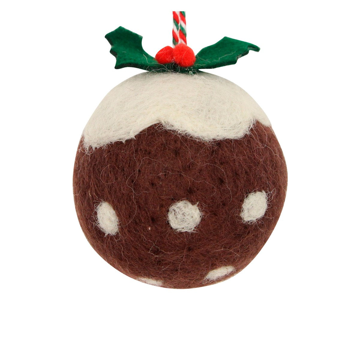 Brown Wool Hanging Christmas Pudding