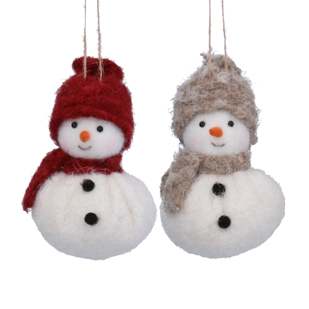 Fabric Hanging Snowmen - Colour Choice 10cm