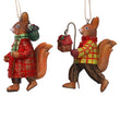 Resin Squirrel, 9cm - Mr or Mrs in Plaid