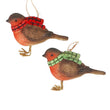 Resin Robin 5cm with Plaid Scarf - Colour Choice