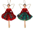 Green and Red Tartan Resin Fairies - Style Choice 13cm