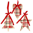 Woodland Plaid Hanging Tin Decorations 10cm - Shape Choice