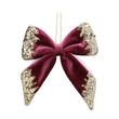 Velvet Bow, 16cm - Deep Pink with Gold Trim | Annie Mo's